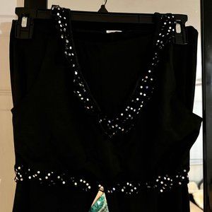 belly dance or jazz dance costume small / med black pants & matching sparkly